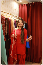 Tara Red Punjabi Suit Set